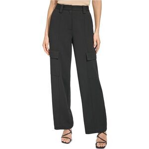 DKNY Womens Crepe Wide Leg Relaxed Cargo Casual Pants, NWT